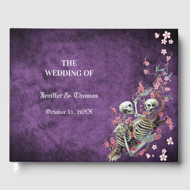 Gothic Halloween wedding guest book (Front)