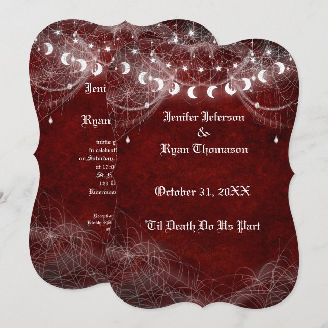 Gothic Halloween wedding invitation (Front/Back)