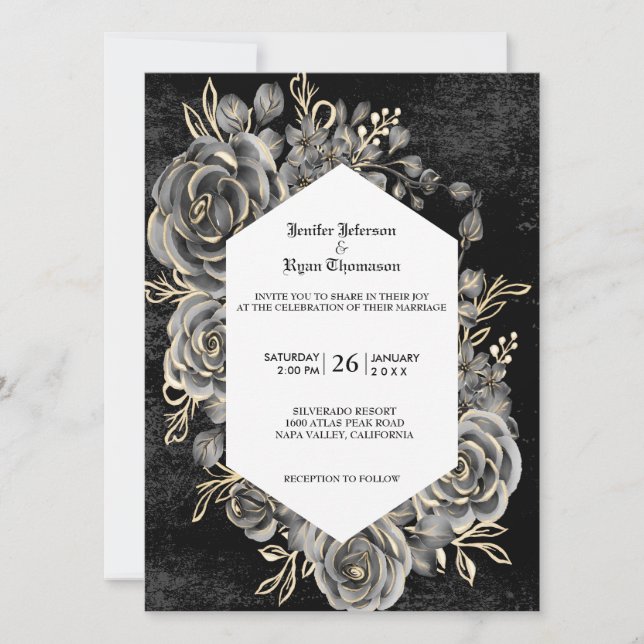 Gothic Halloween wedding invitation (Front)