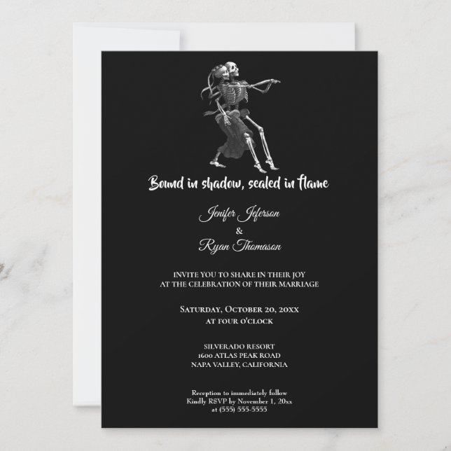 Gothic halloween wedding Invitation (Front)