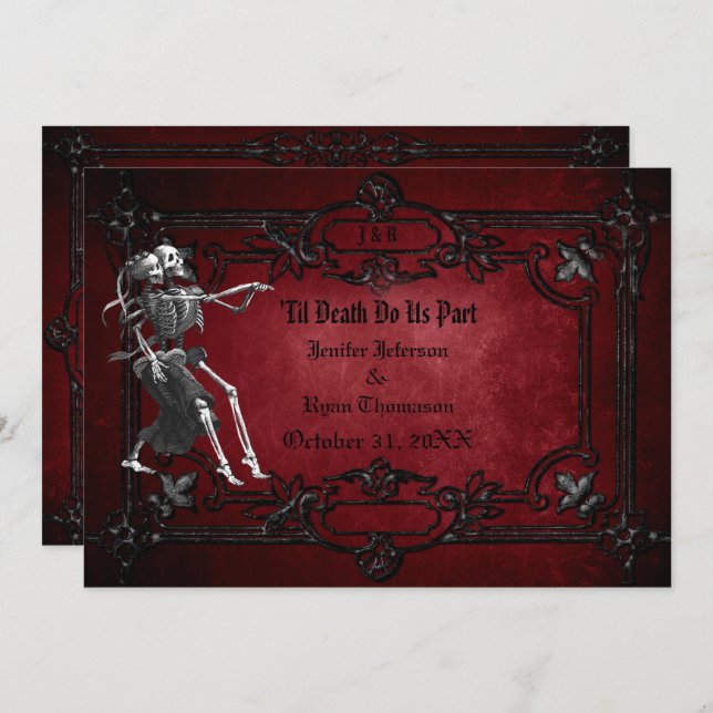 Gothic Halloween wedding invitation (Front/Back)