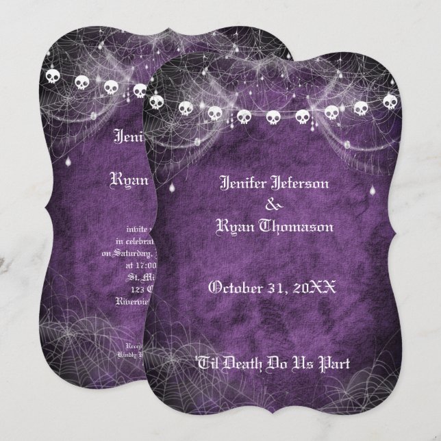Gothic Halloween wedding invitation (Front/Back)