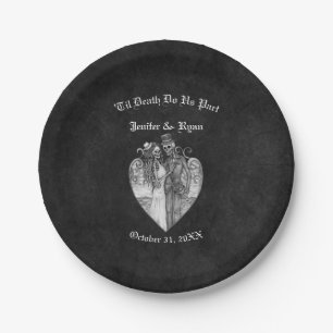 Gothic halloween wedding Plate