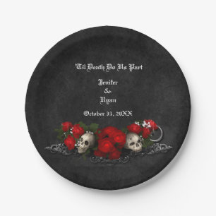 Gothic halloween wedding Plate