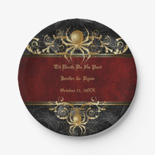 Gothic halloween wedding Plate