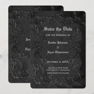 Gothic halloween wedding save the date invitation