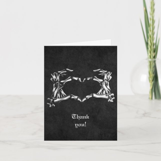 Gothic halloween wedding thank you card (Front)