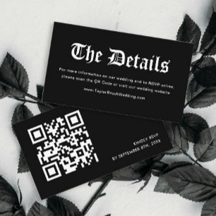 Gothic Halloween Wedding Website Qr Code Enclosure Card