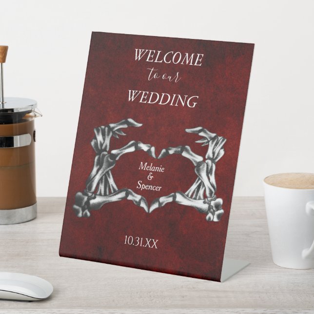 Gothic halloween wedding Welcome Plaque  Pedestal  Pedestal Sign (In SItu)