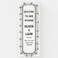 Gothic Halloween Wedding Welcome sign,Fabric linen