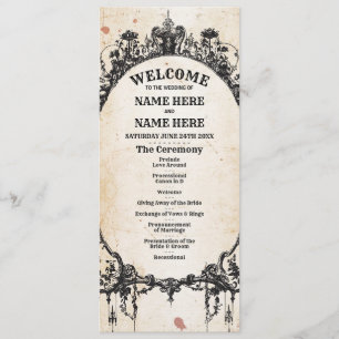 Gothic Halloween Welcome Menu Wedding Ceremony