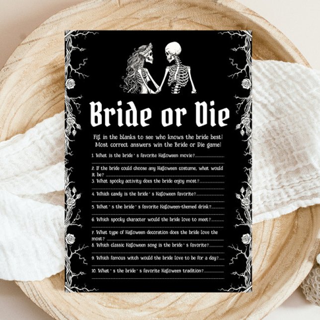 Gothic Halloween Who Knows The Bride Best Game Invitation (Creator Uploaded)