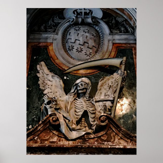 Gothic Halloween Winged Skeleton Poster (Front)