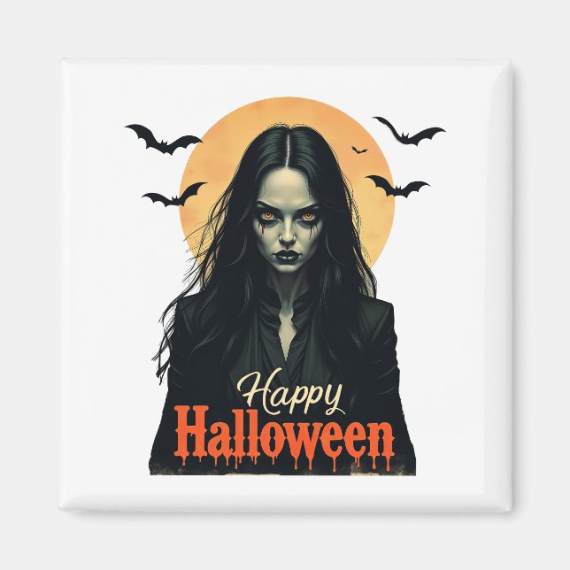 Gothic Halloween Witch Magnet (Front)
