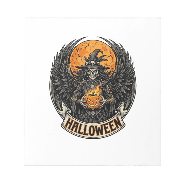 Gothic Halloween Witch Vintage Notepad (Front)