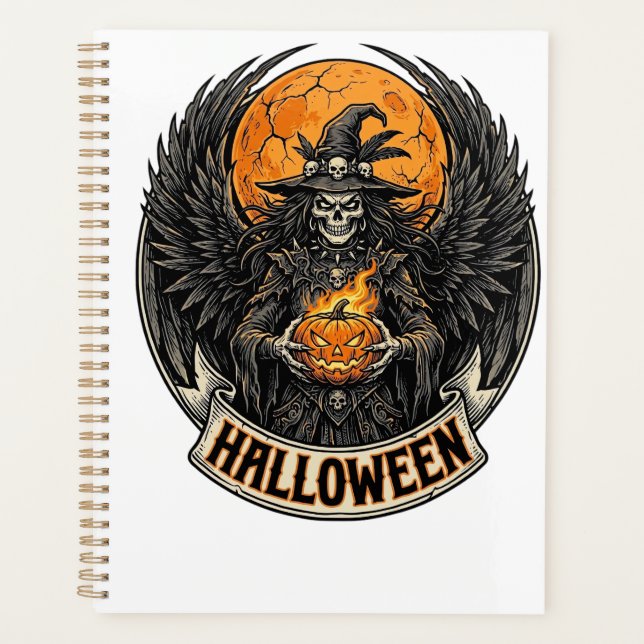Gothic Halloween Witch Vintage Planner (Front)