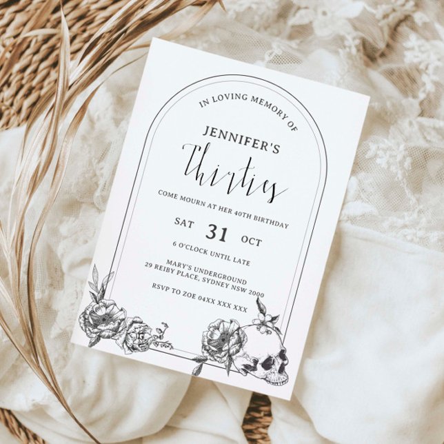 Gothic hand drawn arch 40th Birthday Party Invitat Invitation (Creator Uploaded)