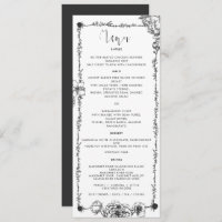  Gothic Hand drawn Flowers Menu Card