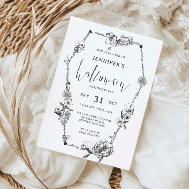 Gothic hand drawn Halloween Party Invitation (Creator Uploaded)