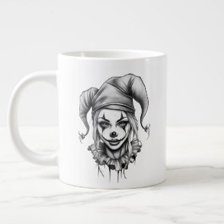 Gothic Harlequin Girl Jumbo Coffee Mug