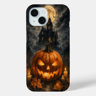 Gothic Haunted House Halloween Pumpkin Phone Case
