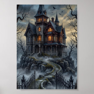 Gothic Haunted Mansion Victorian Dark Academia Poster