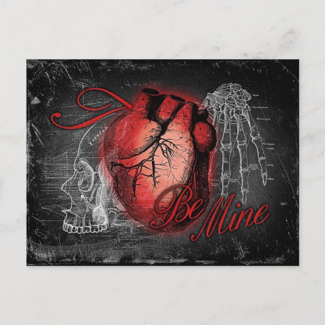 Gothic Heart Be Mine Postcard (Front)
