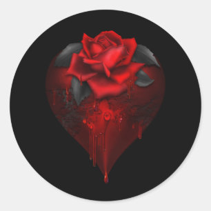 Gothic Heart Classic Round Sticker