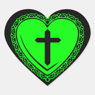 Gothic Heart & Cross Sticker