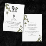 Gothic Heart Floral Skull Wedding  Itinerary  Program<br><div class="desc">A Gothic Halloween script wedding design with black floral vines, skulls and heart. A white Halloween design that uses black and dark botanical greenery along with vintage script calligraphy typography. A stylish skulls Gothic design ideal for Halloween wedding themes. A unique black botanical, skulls and heart wedding itinerary program design....</div>