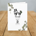 Gothic Heart Floral Skull Wedding Order of Service Program<br><div class="desc">A Gothic Halloween script wedding design with black floral vines, skulls and heart. A white Halloween design that uses black and dark botanical greenery along with vintage script calligraphy typography. A stylish skulls Gothic design ideal for Halloween wedding themes. A unique black botanical, skulls and heart wedding order of service...</div>
