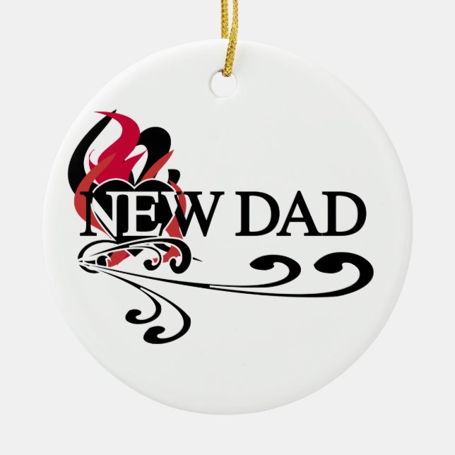 Gothic Heart New Dad T-shirts and Gifts Ceramic Ornament (Front)