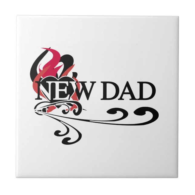 Gothic Heart New Dad T-shirts and Gifts Ceramic Tile (Front)