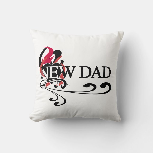 Gothic Heart New Dad T-shirts and Gifts Cushion (Front)