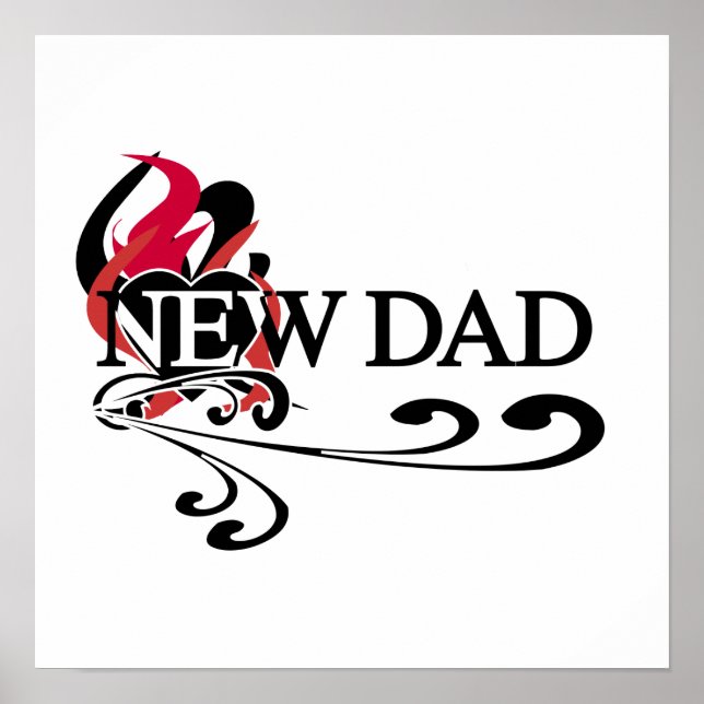 Gothic Heart New Dad T-shirts and Gifts Poster (Front)