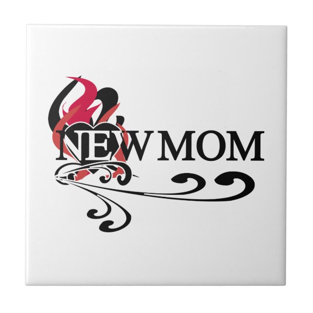 Gothic Heart New Mum T-shirts and Gifts Ceramic Tile (Front)