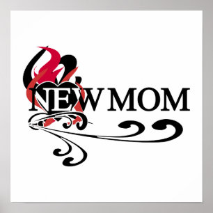 Gothic Heart New Mum T-shirts and Gifts Poster