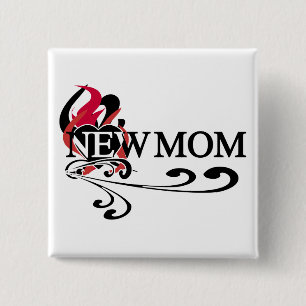Gothic Heart New Mum Tshirts and Gifts 15 Cm Square Badge