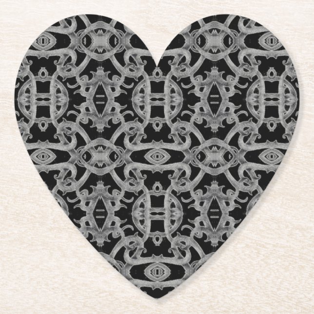 GOTHIC Heart Paper Coasters (Front)