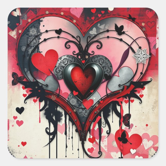  Gothic Heart Stickers (Front)