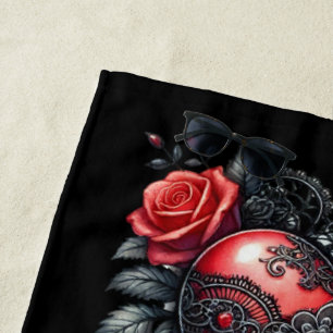 Gothic Heart Valentine Beach Towel