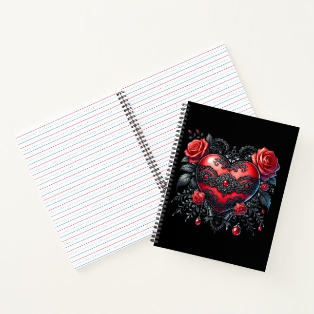 Gothic Heart Valentine Notebook (Inside)