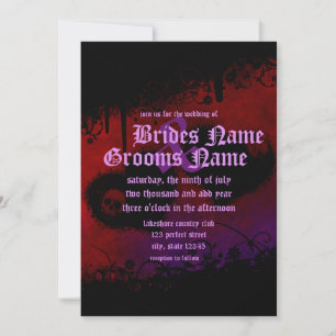 Gothic Hearts & Skull Wedding Invitation