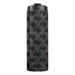 Gothic Hearts Vintage Black Romantic Horror Scary Thermal Tumbler