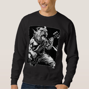 Gothic Heavy Metal Bulldog Guitarist Rebel Rock an Sweatshirt