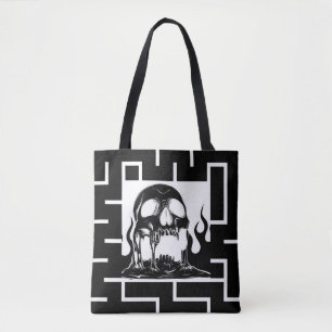 Gothic Hell Skull Maze Tote Bag