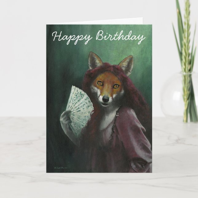 Gothic Heroine Vixen Birthday Card (Front)