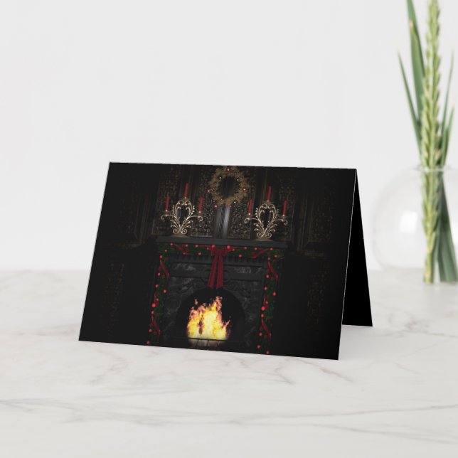 Gothic Holidays - Fireplace Holiday Card (Front)