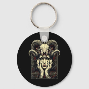 Gothic Horns Occult Witch Fantasy Demon Girl Key Ring