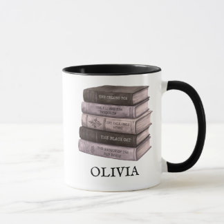 Gothic Horror Book Spines Custom Edgar Allan Poe Mug